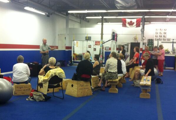 Speaking to an engaged group of women at Kawartha FitBody about our progressive plan for Ontario #HKLB