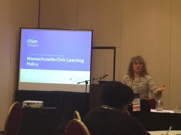 Did you know Mass. is 1st in nation to req. pub. HIED to assess student civic learning in '14? #ADPTDC14 #civicpaths