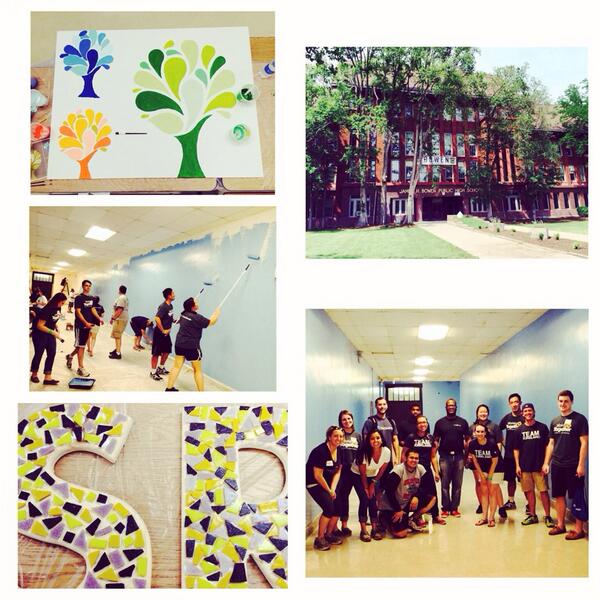 swathnar's tweet photo. Beautiful day at #Bowenhighschool w/ @chicagocares @kirkland_ellis #serveathon crowehorvath #iri #mychi #serveathon http://t.co/SSxwagM6EA