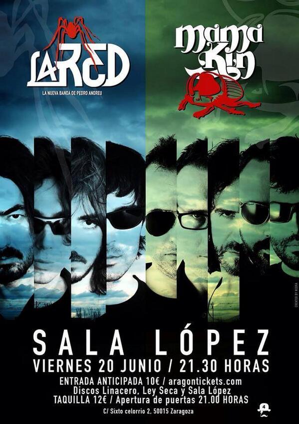 El 20 de junio a las 21:00 actuamos en la <a href="/salalopezz/">Sala López</a> junto a Mama Kin, entradas a la venta en bit.ly/L4REDyMamaKin