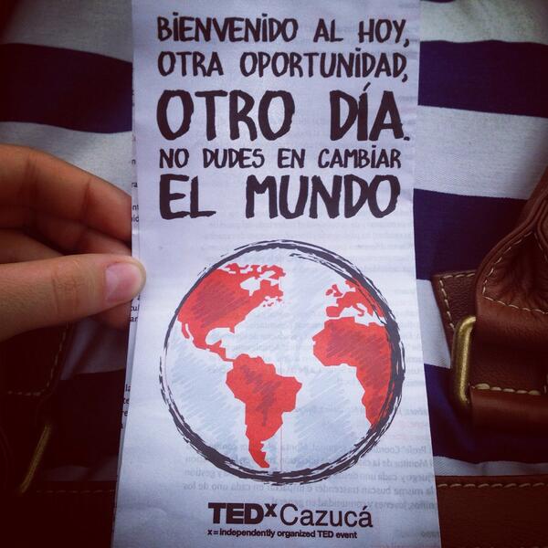 TEDxCazuca's tweet photo. “@tefyrocha: Otra oportunidad! @TEDxCazuca #tedxcazuca http://t.co/waij5T8AdV”