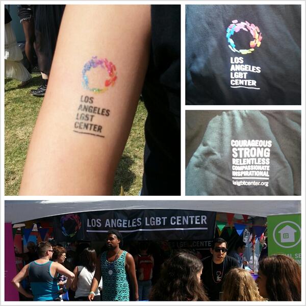Volunteer afternoon with @LAGayCenter at #LAPride. Tattoos and free stuff for everyone!
