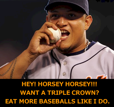 VintageDet's tweet image. Miguel Cabrera says eat less oats, more of this to win a Triple Crown. #tigers #triplecrown #californiachrome