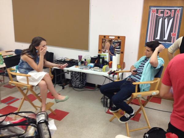 TheSeanODonnell's tweet photo. Myself and @hannahemersonla on set a couple weeks ago getting ready to shoot #FrozenInSummer http://t.co/bX3TuojzXl http://t.co/n4qlwrhc32