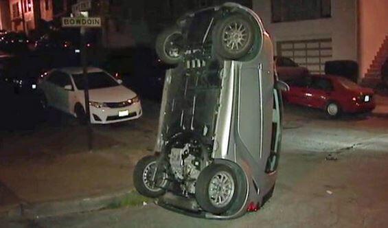 TxCapitolSteps's tweet photo. Apparently Smart Car Tipping is a thing now ... Try that with an #F250 in #Texas http://t.co/ApZwVuXv83
