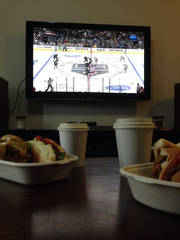 illusional's tweet photo. @baguetteme bahn mi &amp; #NYRCupFinal so good! lets go rangers!! http://t.co/KdoAvwIBgO
