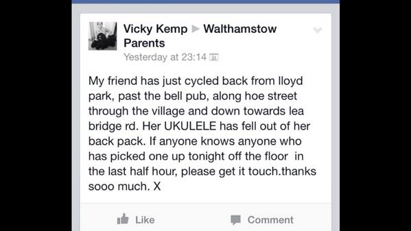 LOST UKULELE Please RT <a href="/E17ArtTrail/">E17 Art Trail</a> @Bell_E17 <a href="/Blackhorsestow1/">Blackhorsestow</a> <a href="/stellacreasy/">stellacreasy</a> #e17 #walthamstow #ukulele