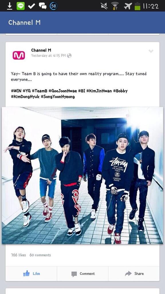 HanBin_ID's tweet image. "@WinnerUpdates: [CONFIRMED] #TeamB's reality show is coming! 
Source Channel M
Via HanbinPH #WinnerUpdates http://t.co/Satb7mccjX"