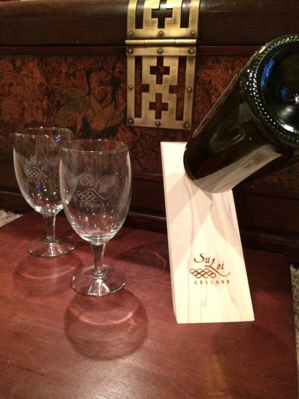 create4me1's tweet photo. Sample Set of Wine Glasses &amp; Wine Bottle Holder COMPLETED &amp; READY TO SHIP! So excited!   Interested, give us shout!!! http://t.co/4KgJBMGiNU