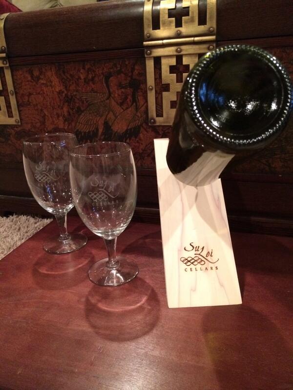 create4me1's tweet photo. Sample Set of Wine Glasses &amp; Wine Bottle Holder COMPLETED &amp; READY TO SHIP! So excited!   Interested, give us shout!!! http://t.co/4KgJBMGiNU