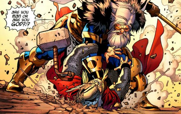 Thor getting his butt kicked by Odin.
#OhNoes! #DaddyDearest
#HappensAllTheTime #GoogleIt