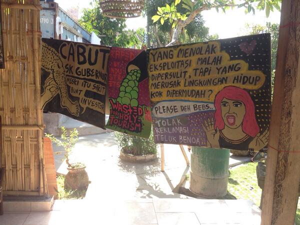 Pameran gambar dari teman2 <a href="/WalhiBali/">WALHI Bali</a>  di#FestivalStatusLingkungan