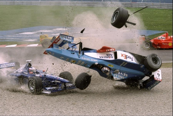 alex_wurz's tweet photo. 1998 I was going for a gap that wasn't really there! Restarted at back of grid in spare car and finished P4. http://t.co/q8VSqwjsjt
