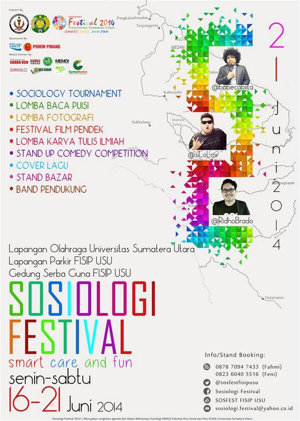 BOPM_Wacana's tweet photo. Ada @babecabiita ada @siLoLox dan ada @RidhoBrado di #SostFestUSU 16-21 Juni 2014. Info: @sosfestfisipusu http://t.co/suTLkc3s7k #Ads