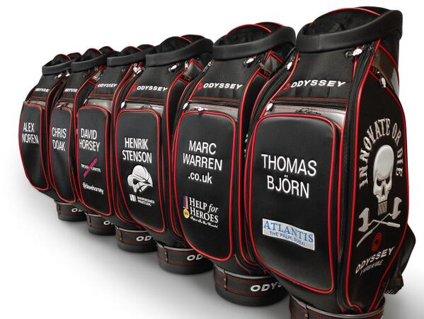 OdysseyGolfTour's tweet photo. RETWEET &amp; FOLLOW for a chance to win 1 of the 7 #InnovateOrDie Tour Bags, as used by our Odyssey staffers during May http://t.co/hpC9smXM6B
