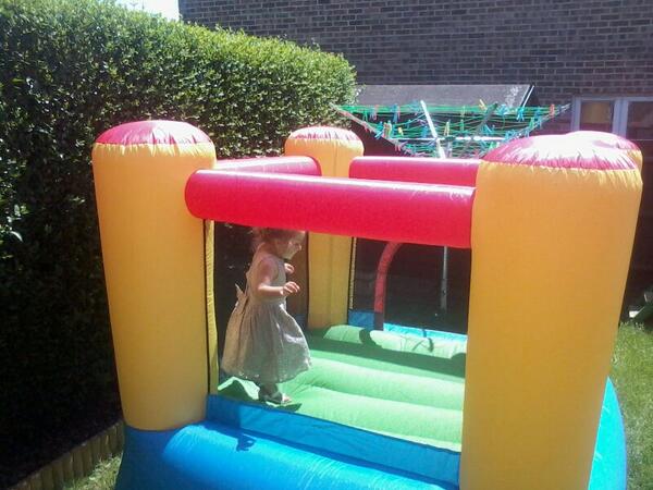 dan__burns's tweet photo. olivia on her new bouncy castle http://t.co/iX1h3W03RC
