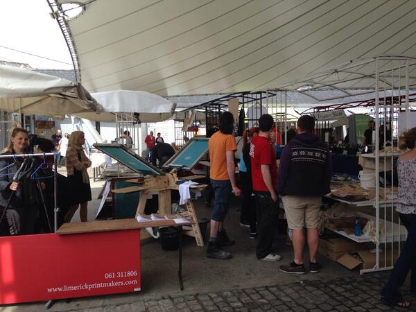 LSADBigWeekend's tweet photo. Pop up printmaking - Limerick Printmakers - milk market @Limerick2014 http://t.co/Ck2xyNKXxN