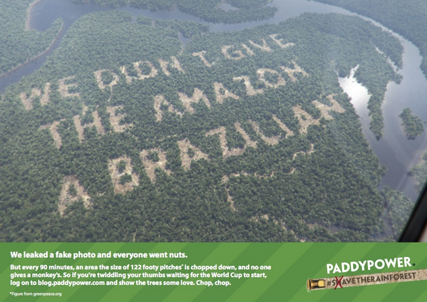 paddypower's tweet photo. Wood you believe it? http://t.co/DxupnvU2Lf #SaveTheRainforest http://t.co/UT3DA4igl4