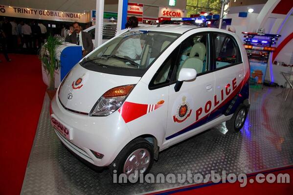 AutoBiking's tweet image. Tata Nano car for Indian Police department! _/\_ &amp;gt;:(