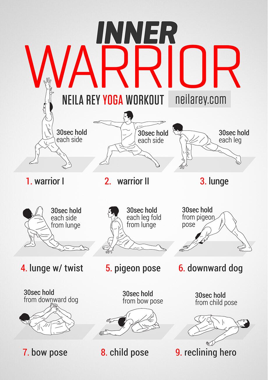 DAREBEE on X: Inner Warrior / Yoga Workout