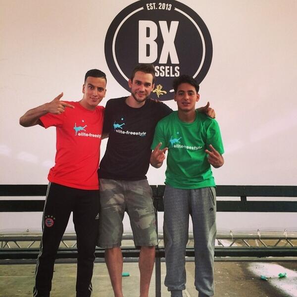 Freestyle show for BX Brussels with @ilyas_toubz &amp; @nasserelhajoui #Bxbrussels #elitefreestyle #Kompany