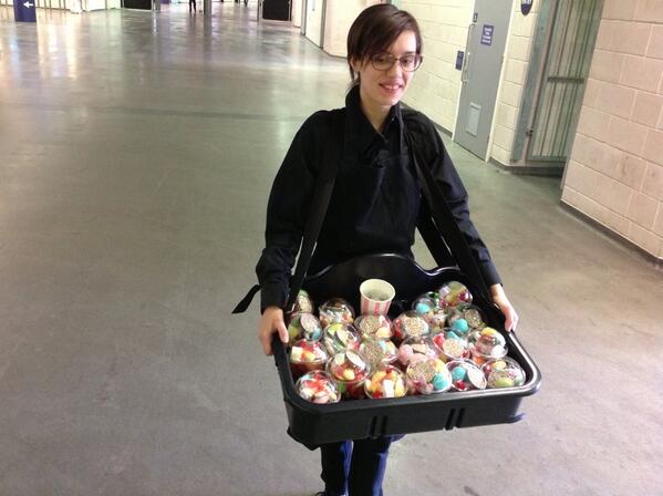 wembleystadium's tweet photo. Now this is a lady you want to be friends with, check out all those sweets!! #trackherdown #Wembley #WWATour http://t.co/JajfozdOYF