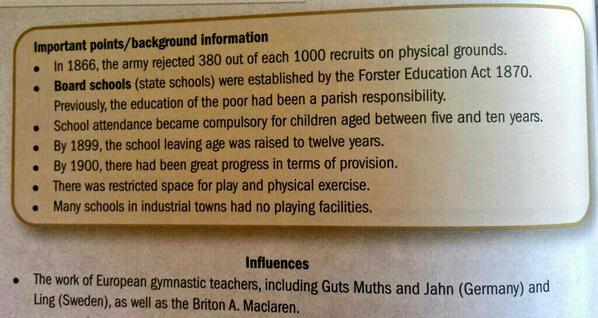 SamWhitALevelPE's tweet image. A2 History of Sport State Schools: Elementary School Drill.  Objectives,  Content and Methodology.   #HappyRevising