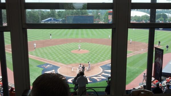 LaTonyaSadlerc's tweet photo. Let's play ball! First pitch at 12:05 p.m., 75 degrees &amp; perfect in Charlottesville.  @UVABaseball vs.Terps http://t.co/FK6WznYRrB
