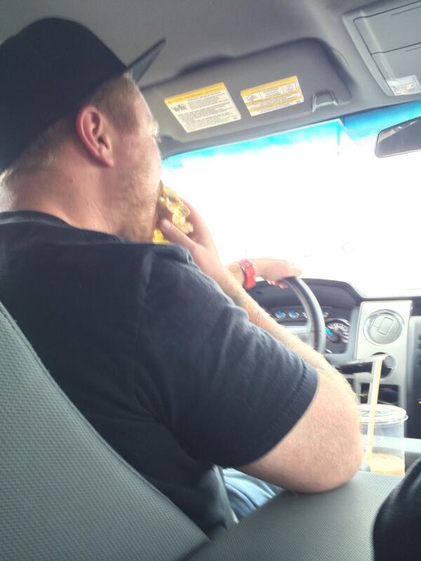 JRNetherton's tweet photo. We have multiple angles as he finishes his last breakfast sandwich. @Alexderksen http://t.co/c6PVmI2ogd