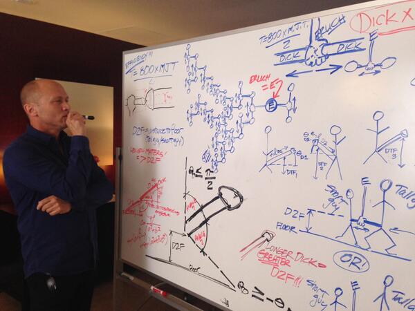 On the set back in December working out complex penile equations for the season finale #SiliconValleyHBO