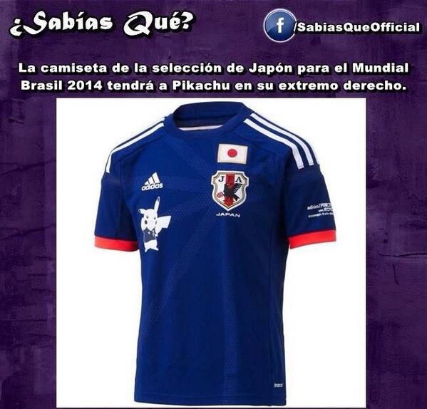 Sabias__que_'s tweet photo. #SabiasQue La polera de Japon en el mundial tendra a #Pikachu en ella http://t.co/6ouBGRcjZd