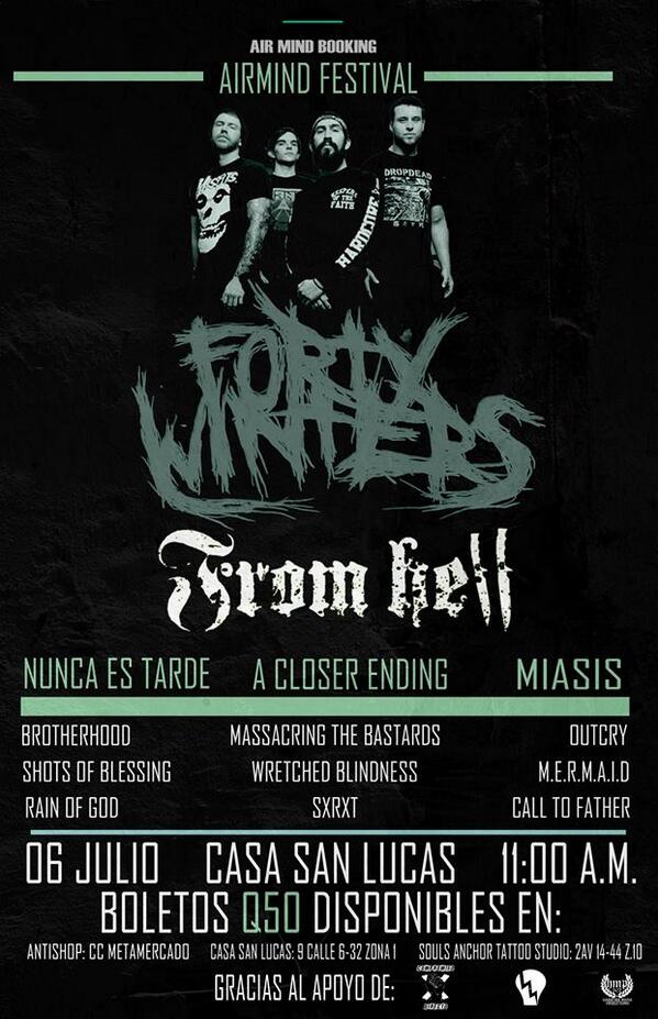 hmp_502's tweet photo. July 06. Guatemala City #AirMindFest @fortywinters @FromHellMi @acloserendingPA @CxDProducciones @Airmindbooking http://t.co/SajGZuhoLI