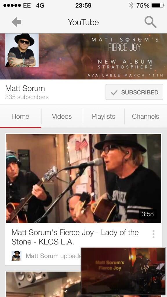 Check out and subscribe to <a href="/mattsorum/">matt sorum</a> youtube channel and check out the Fierce Joy webisodes! #youtube #mattsorum