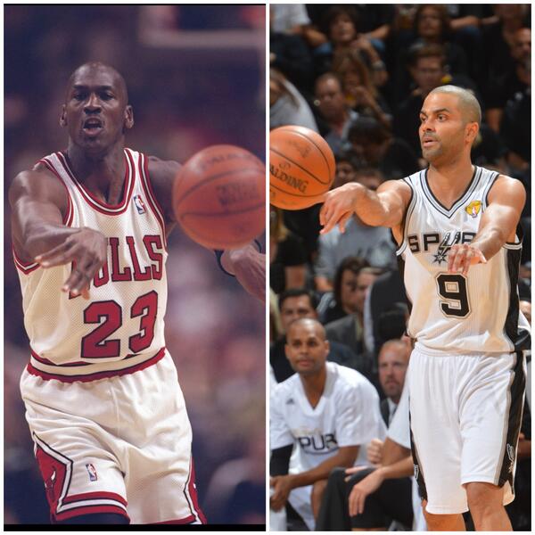 SportsCenter's tweet photo. With his 4th assist, Tony Parker passes Michael Jordan for 8th all-time in career playoff assists. http://t.co/BEu8IPHoma