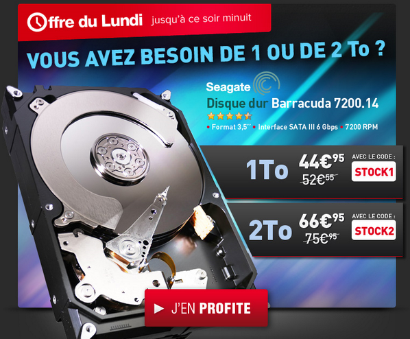 LDLC's tweet image. [PROMO] Seagate Barracuda 7200.14 1To et 2 To en promo jusqu'à ce soir ! =&amp;gt; plus.google.com/b/104301983842…