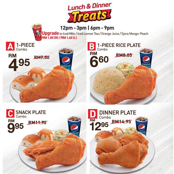 Kfcmalaysia On Twitter Good News Kfc Lovers With Kfc Lunch Dinner Treats You Can Get Any Of These Sogood Meals At A Great Price Http T Co Qq4owssngs