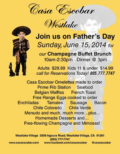 Join us for Father's Day Champagne Buffet Brunch