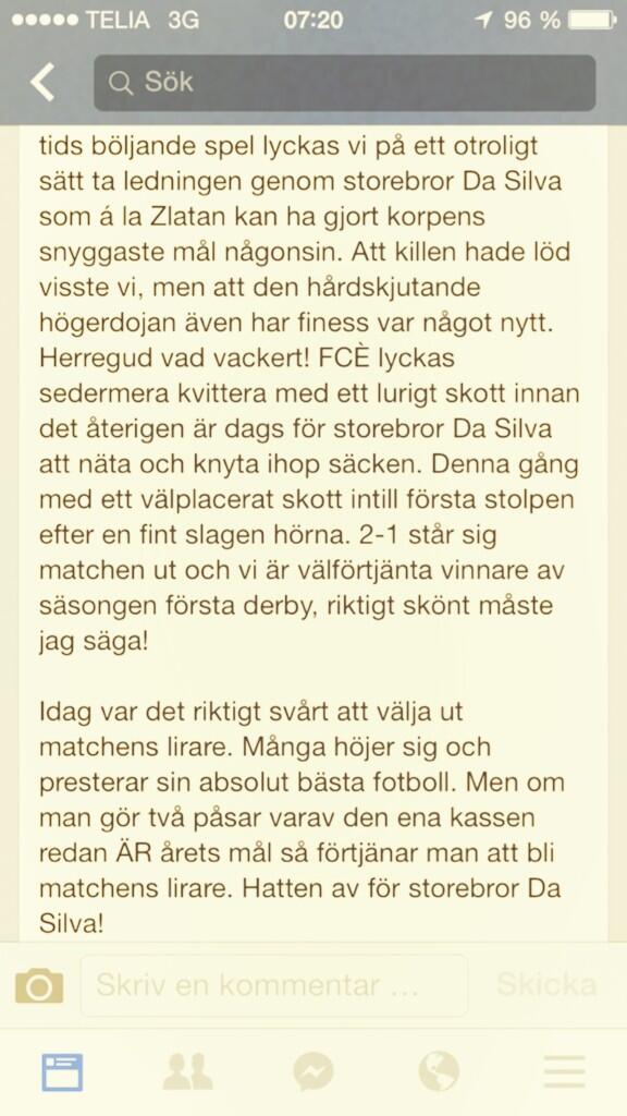 Vinst i derbyt o jag gjorde tydligen årets mål. Dags att lägga skorna på hyllan? Man ska ju avsluta på topp! #hybris