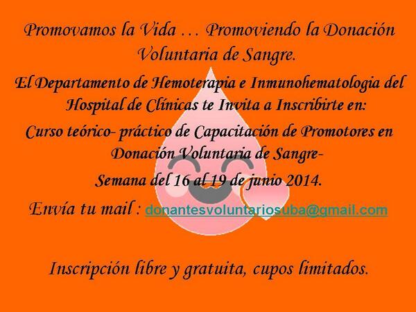 datusangre's tweet photo. ¿Ya te inscribiste en el curso de promotores en donación voluntaria de sangre? http://t.co/tS47Fg2eDH