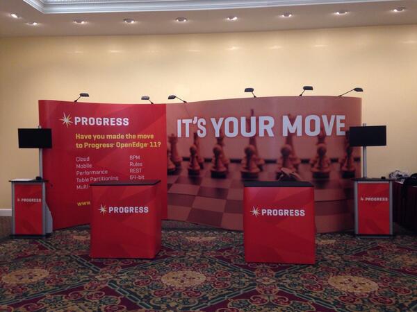 ProgressSW's tweet image. The #ProgressSW booth ready for #PRGSPUG visitors!