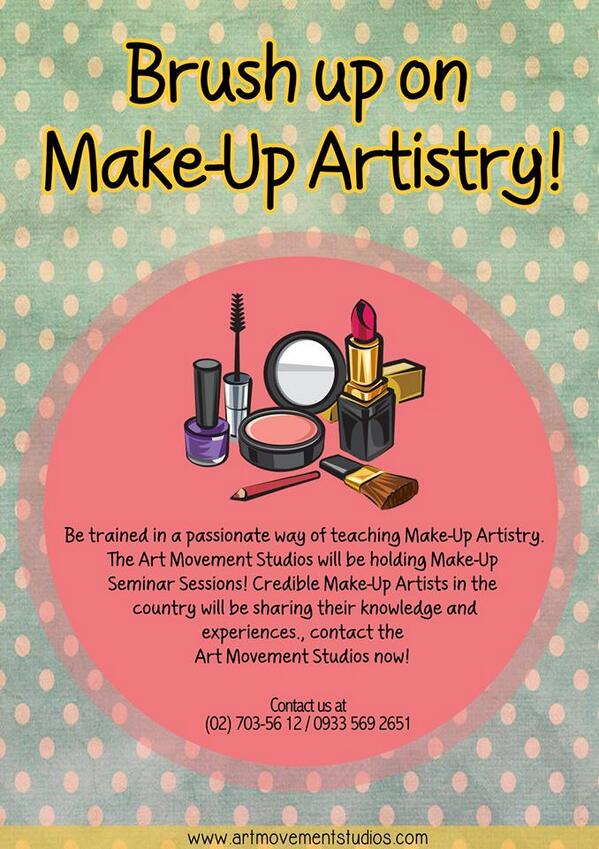 AMSph's tweet photo. #ArtMovementStudios will be holding Make-Up Seminar Sessions!  Give it a try now!  :) #makeup #arts #seminar #passion http://t.co/MvS7eRBHvk
