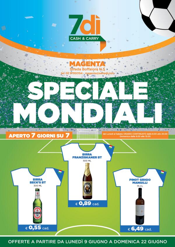 Sette_Di's tweet photo. SPECIALE #MONDIALE: #volantino di #offerte dal 09/06 al 22/06. Sfoglialo su http://t.co/oUWAt4NfW3 - #7di #Settedi http://t.co/ZzECvsbZ3d