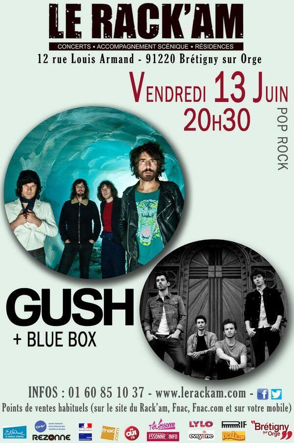 BlueBoxBand's tweet photo. Vendredi, on retrouve @wearegush au @lerackam , be there !  
Places disponibles ici: http://t.co/z0tfAswGMO http://t.co/eCcgSDe16q