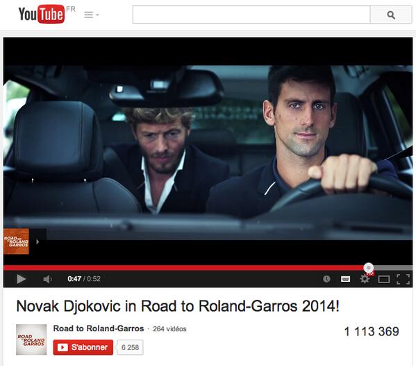 HavasProd's tweet photo. Merci @NovakDjokovic pour cette magnifique Quinzaine, et merci à vous de l'avoir soutenu #1million #RG14 #Peugeot http://t.co/47y5icif4W
