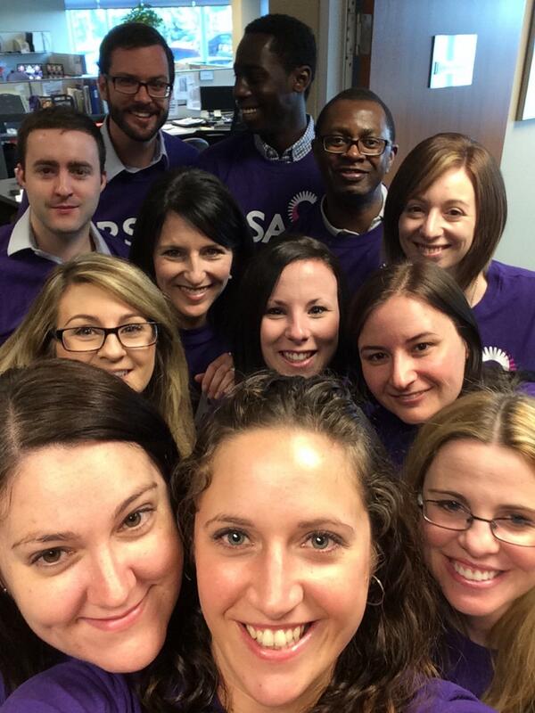 RosalieAStinson's tweet photo. #Retweet and #favorite our awesome team #selfie! #beteamspirited @rsacanada #atlantic #commercialinsurance #purple http://t.co/oOkQzf0mPM