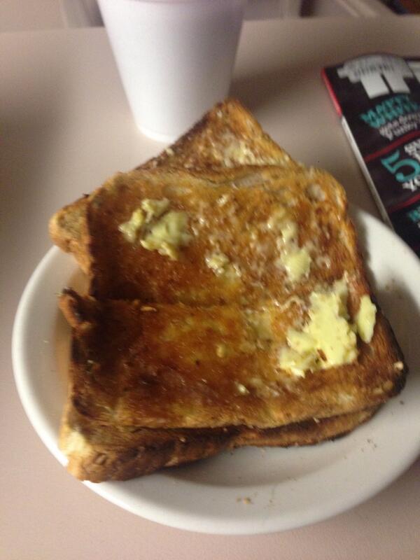 V_Cunliffe's tweet photo. Making toast in hospital.... One of those moments where @swandane butter slices would come in handy! #squashedbread http://t.co/7g4YZGhjne