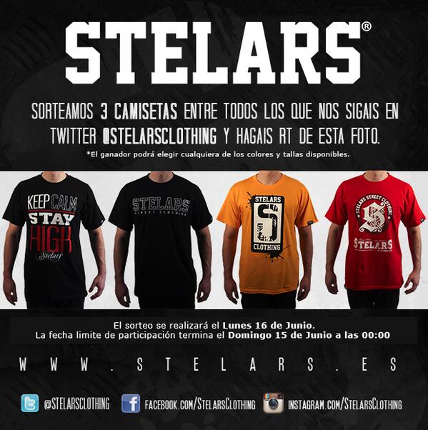StelarsClothing's tweet photo. Sorteamos 3 camisetas entre todos los que nos sigáis y nos hagáis rt a esta foto! #stelarsclothing http://t.co/uZ5sAkAq8j