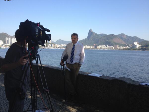 SkySportsNews's tweet photo. Nick Collins has done his first lives from Rio - it all starts now for the #SSN England crew! http://t.co/1eh9RFWoca