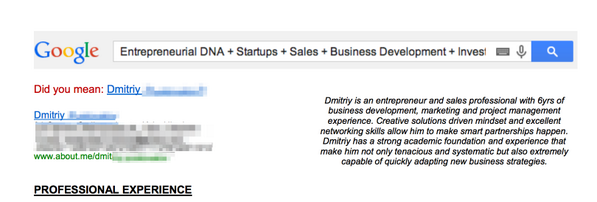 StartupJobMe's tweet photo. Had to smile when I saw this at the top of a resume. http://t.co/o2IrHxgf1H