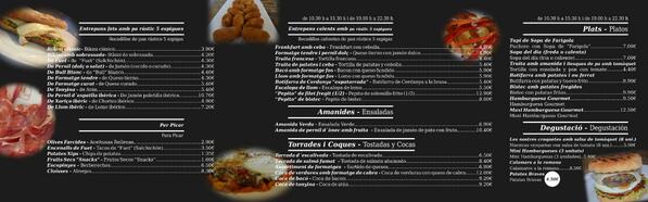 Nova carta ràpida al nostre bar-cafetería, per si vols menjar alguna cosa sense entaular-te